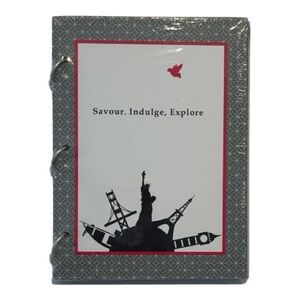 DiVOGA Gray Geometric Recipe Book with 6 Dividers and 24 Recipe Cards